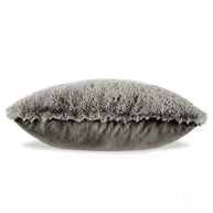 Gray Faux Fur Decorative Throw Pillow