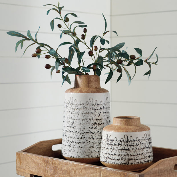 Glazed Ceramic Vase Set