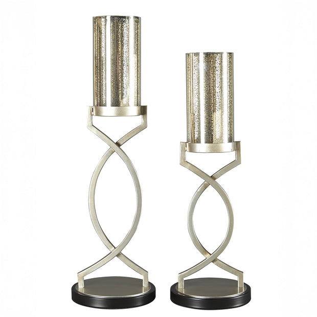 Modern Gold Glass Candle Holders