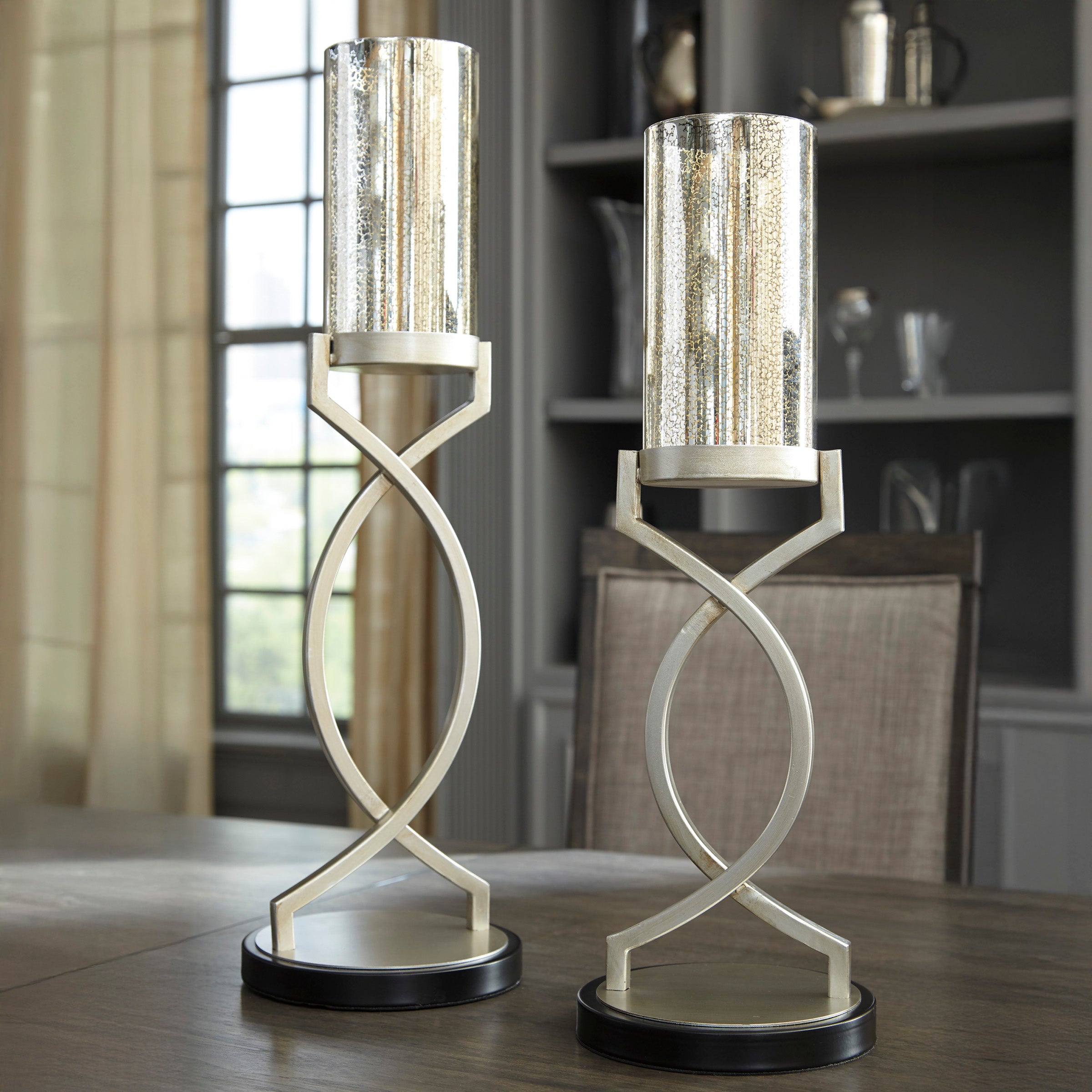 Modern Gold Glass Candle Holders
