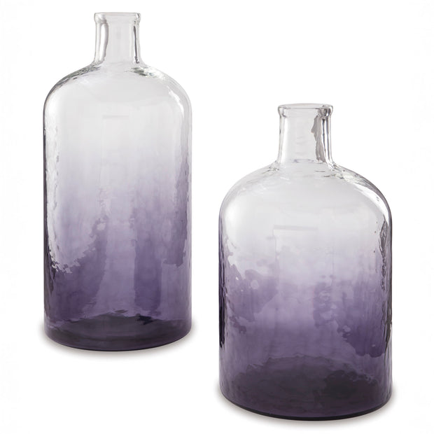 Purple Ombre Glass Vase Set