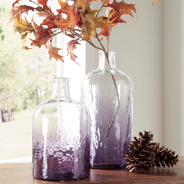 Purple Ombre Glass Vase Set