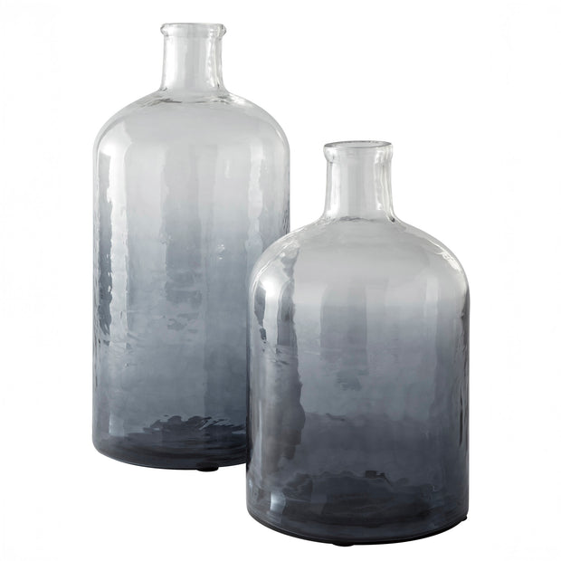 Navy Ombre Glass Vase Set