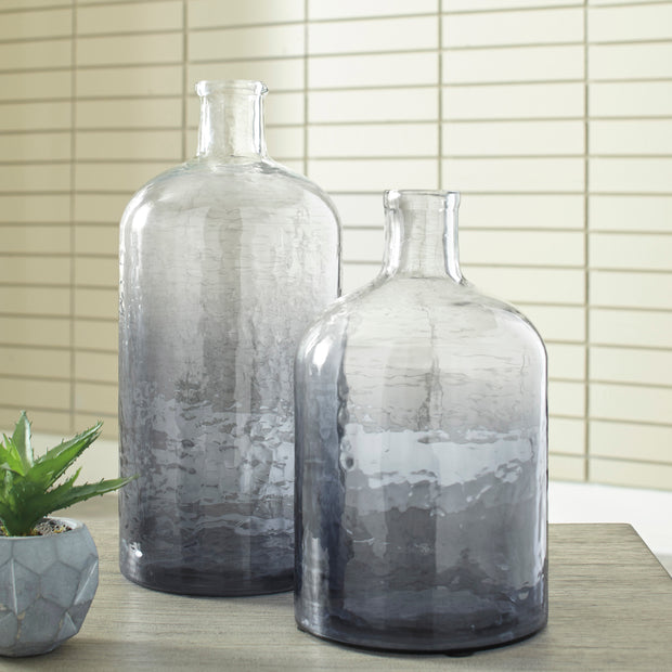 Navy Ombre Glass Vase Set