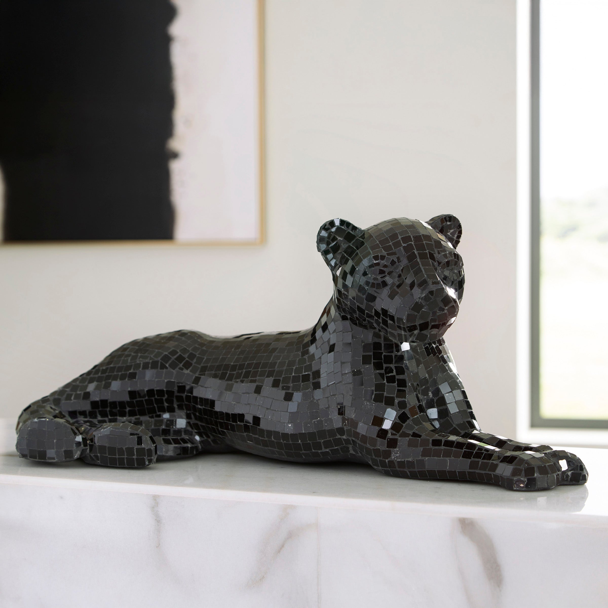 Black Panther Mosaic Sculpture