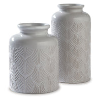 Leaf Textured Ceramic Vase Set