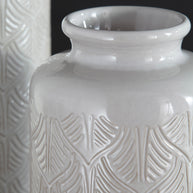 Leaf Textured Ceramic Vase Set