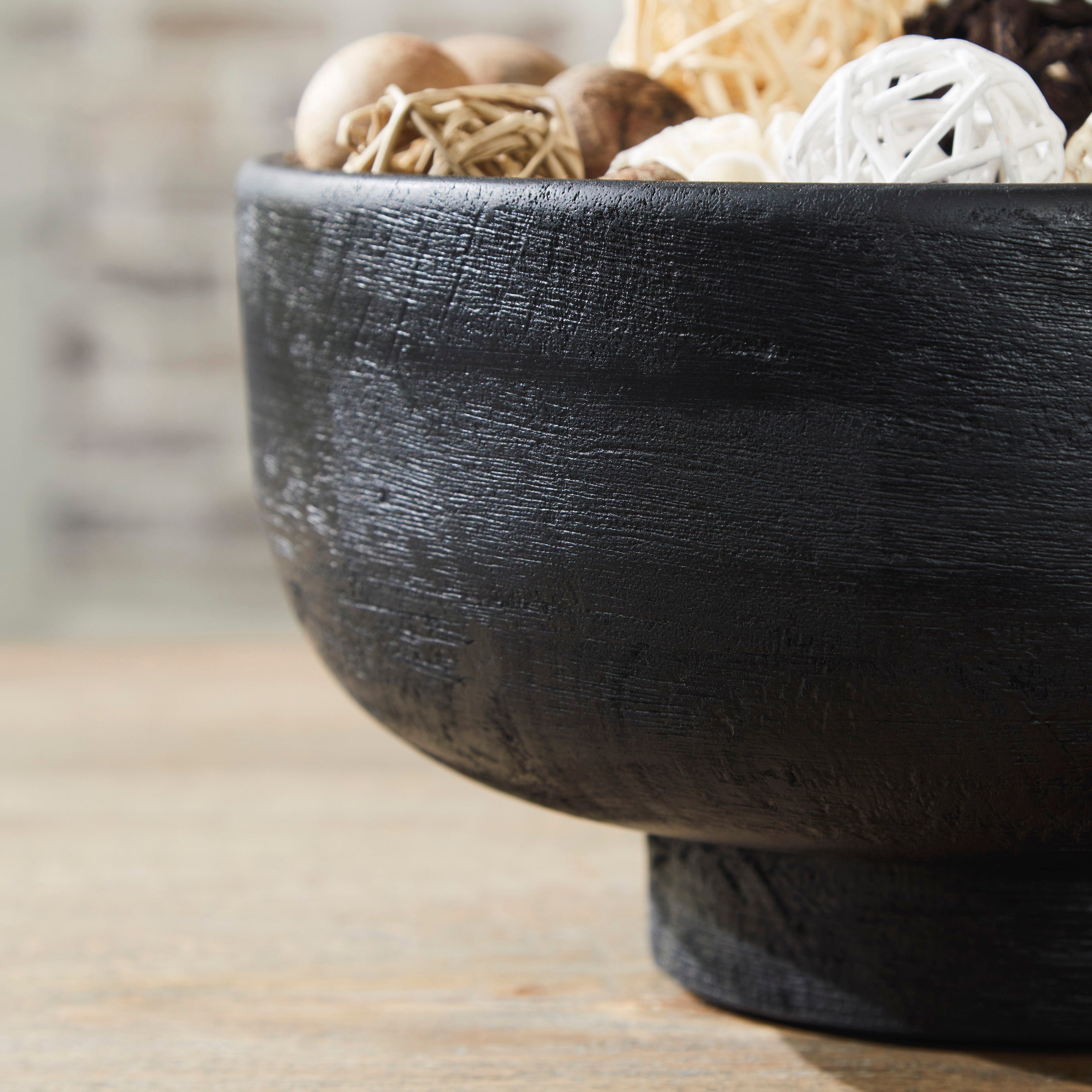 Modern Black Wood Bowl