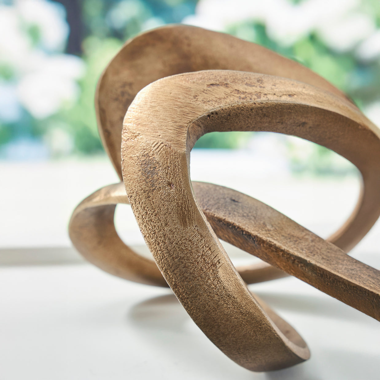 Abstract Aluminum Sculpture – Antiqued Brass Finish