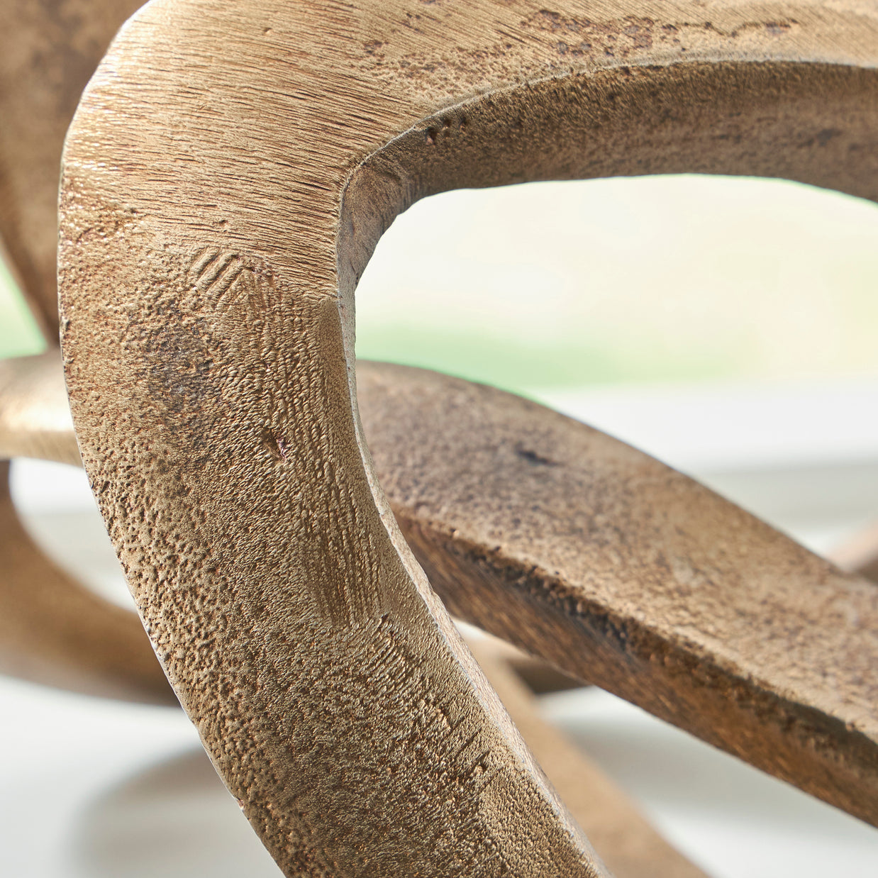 Abstract Aluminum Sculpture – Antiqued Brass Finish