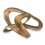 Abstract Aluminum Sculpture – Antiqued Brass Finish