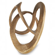 Abstract Aluminum Sculpture – Antiqued Brass Finish