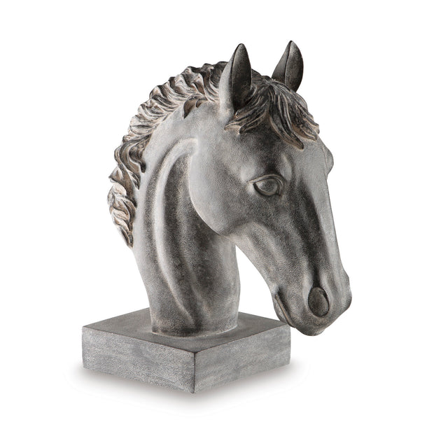Antiqued Black Horse Head Sculpture