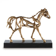 Antiqued Gold Horse Sculpture