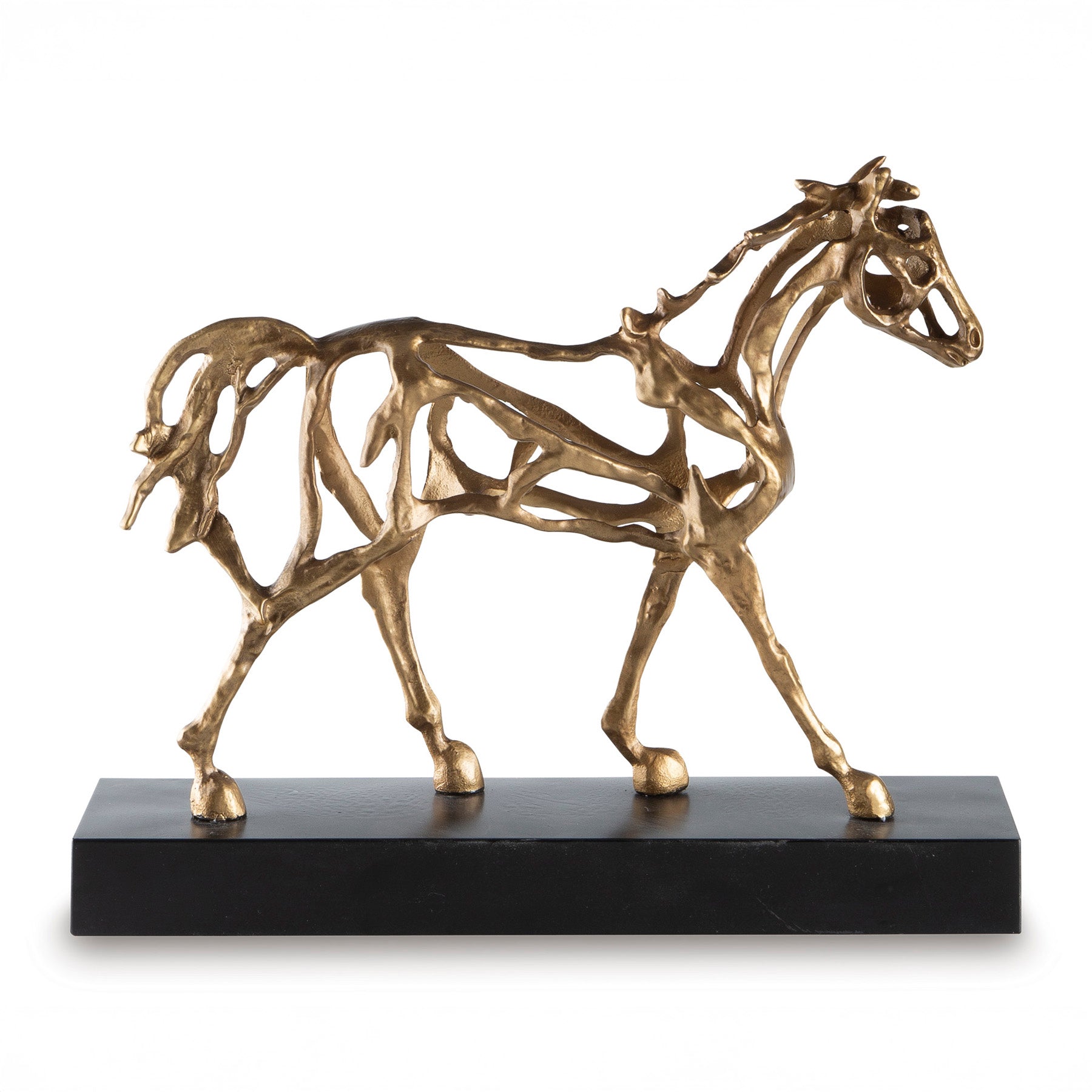 Antiqued Gold Horse Sculpture