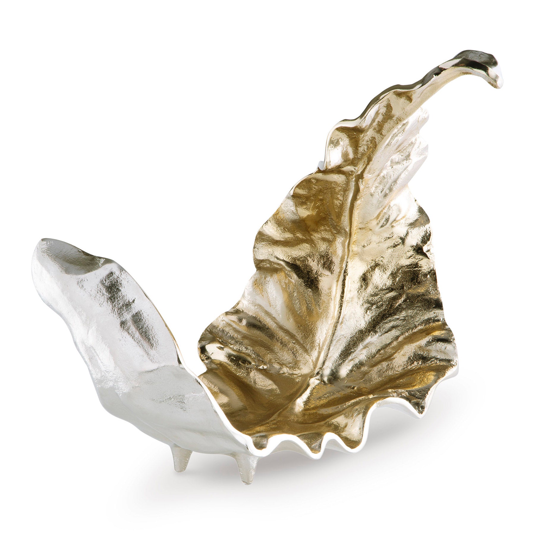 Curved Metallic Leaf Sculpture