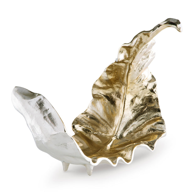 Curved Metallic Leaf Sculpture