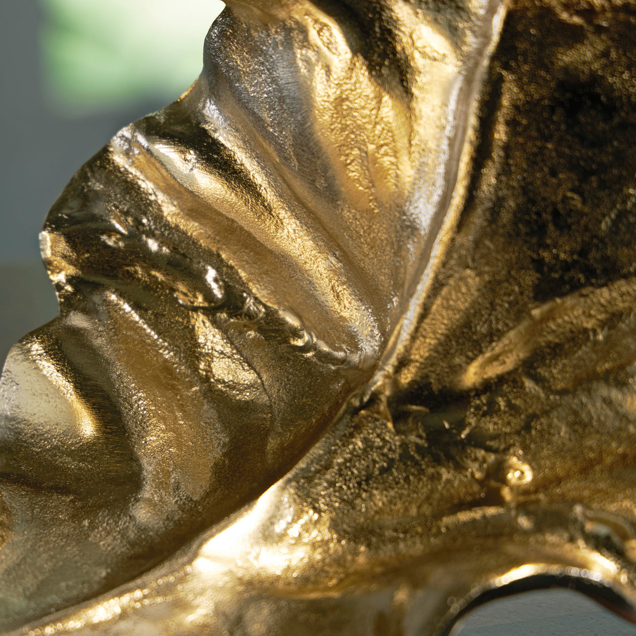 Curved Metallic Leaf Sculpture