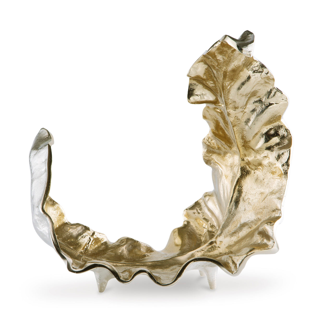 Curved Metallic Leaf Sculpture