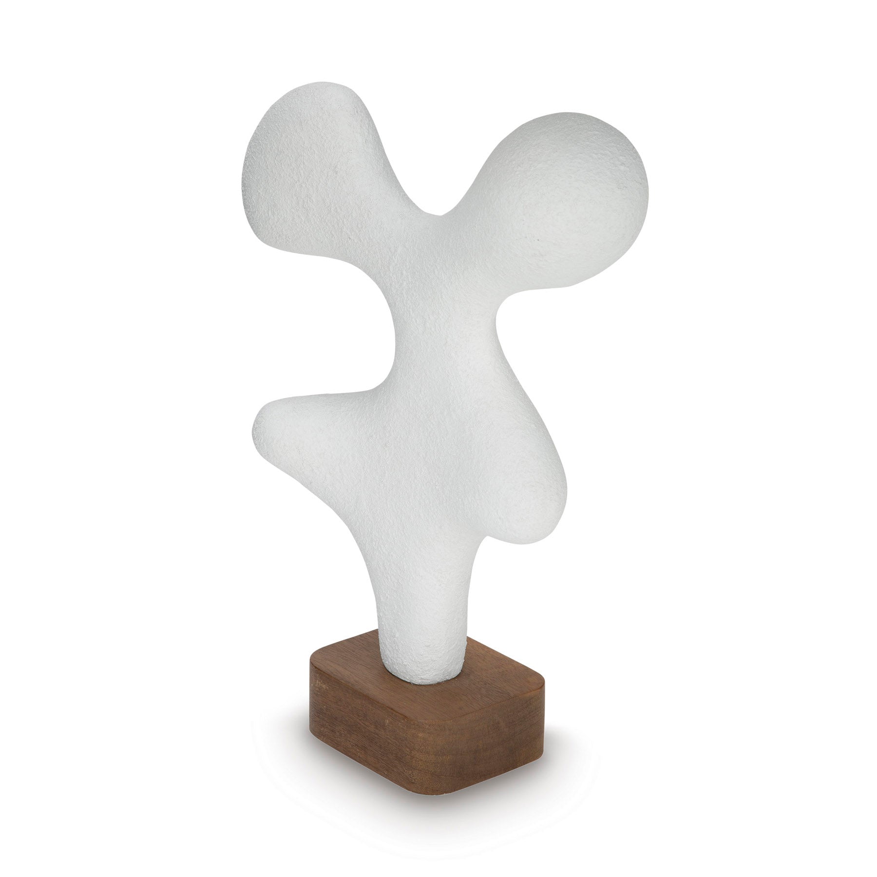 Organic Abstract Sculpture with Wood Base