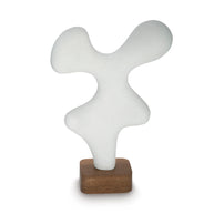 Organic Abstract Sculpture with Wood Base