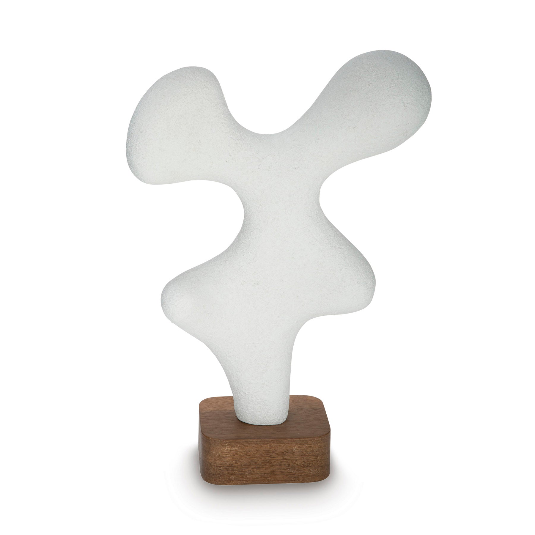 Organic Abstract Sculpture with Wood Base