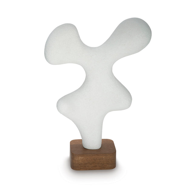 Organic Abstract Sculpture with Wood Base
