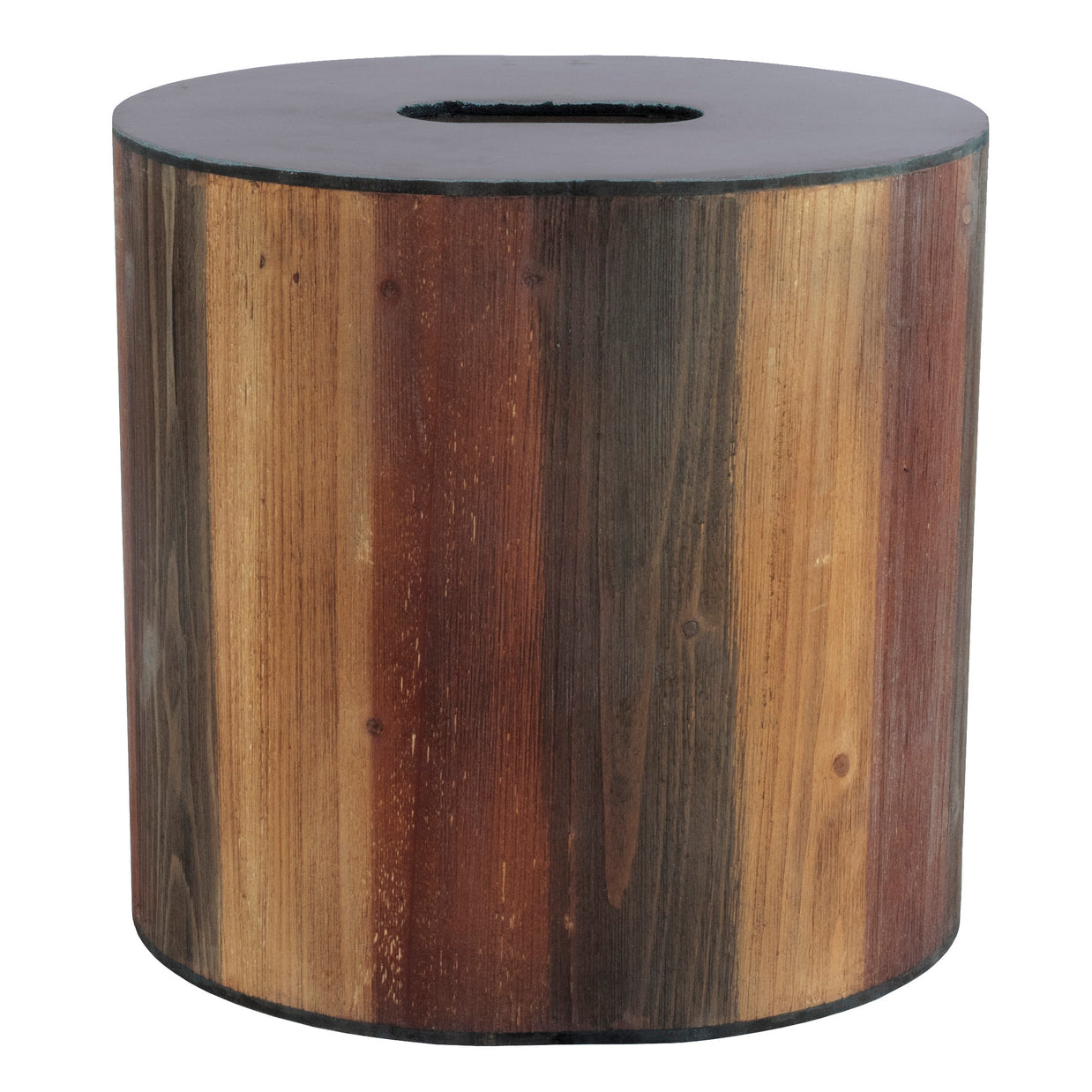 Round Reclaimed Wood Accent Table