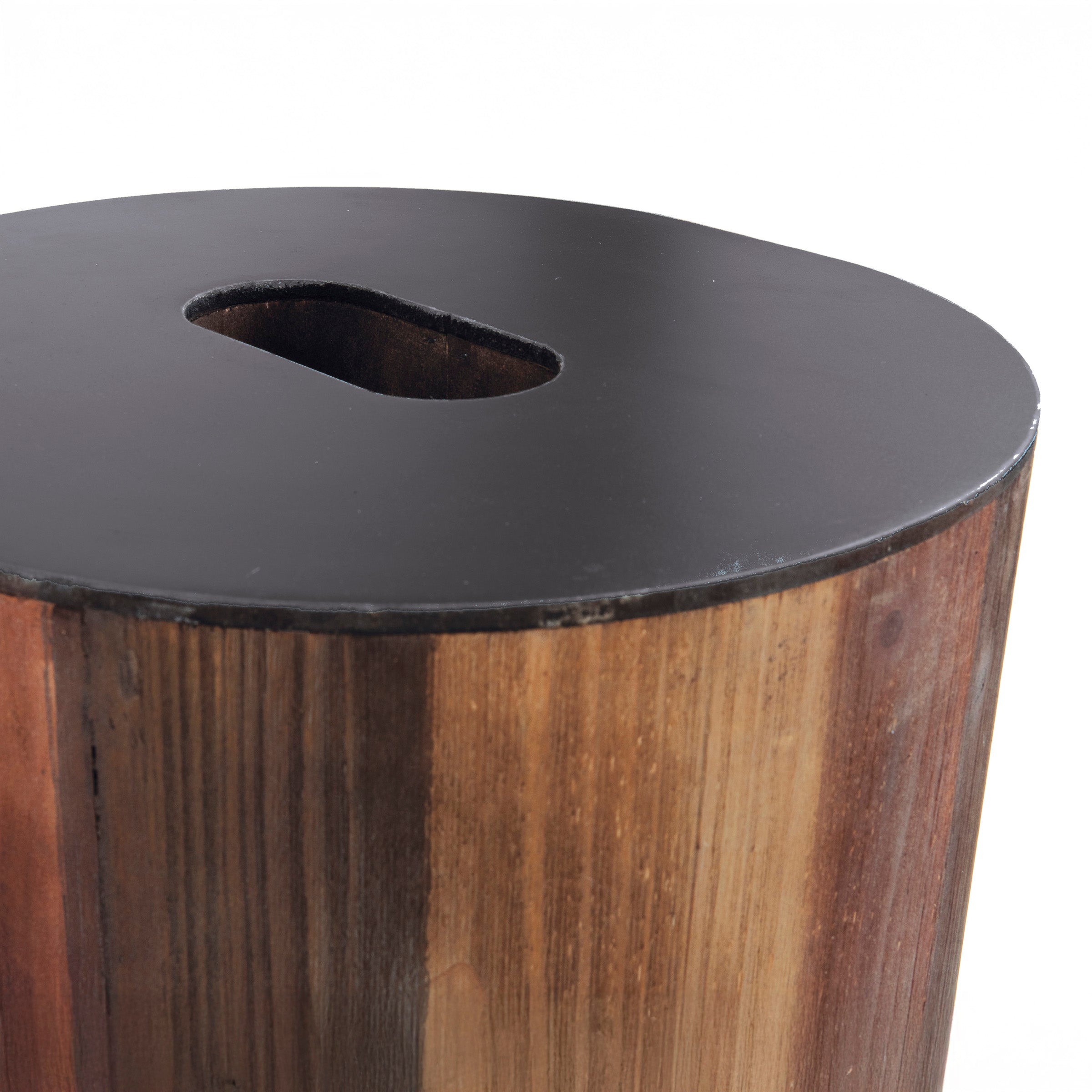 Round Reclaimed Wood Accent Table