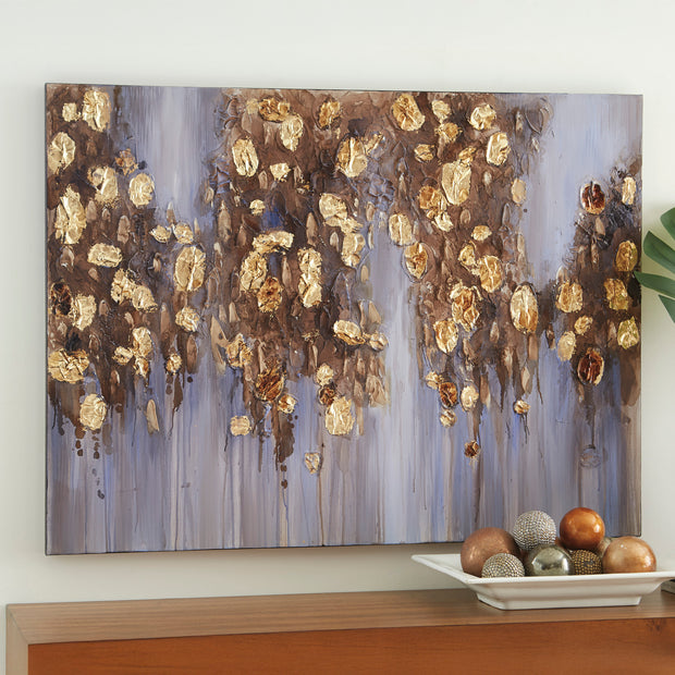 Gold Textured Abstract Canvas Wall Art