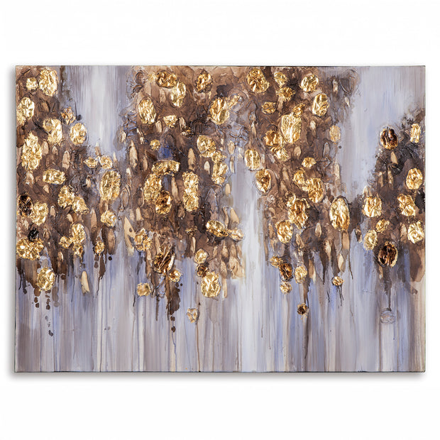 Gold Textured Abstract Canvas Wall Art