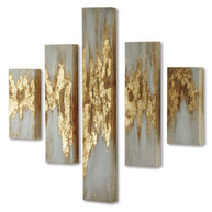 Modern Abstract Gold Panel Wall Art
