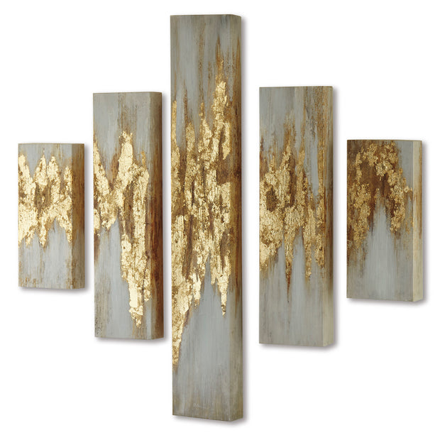 Modern Abstract Gold Panel Wall Art