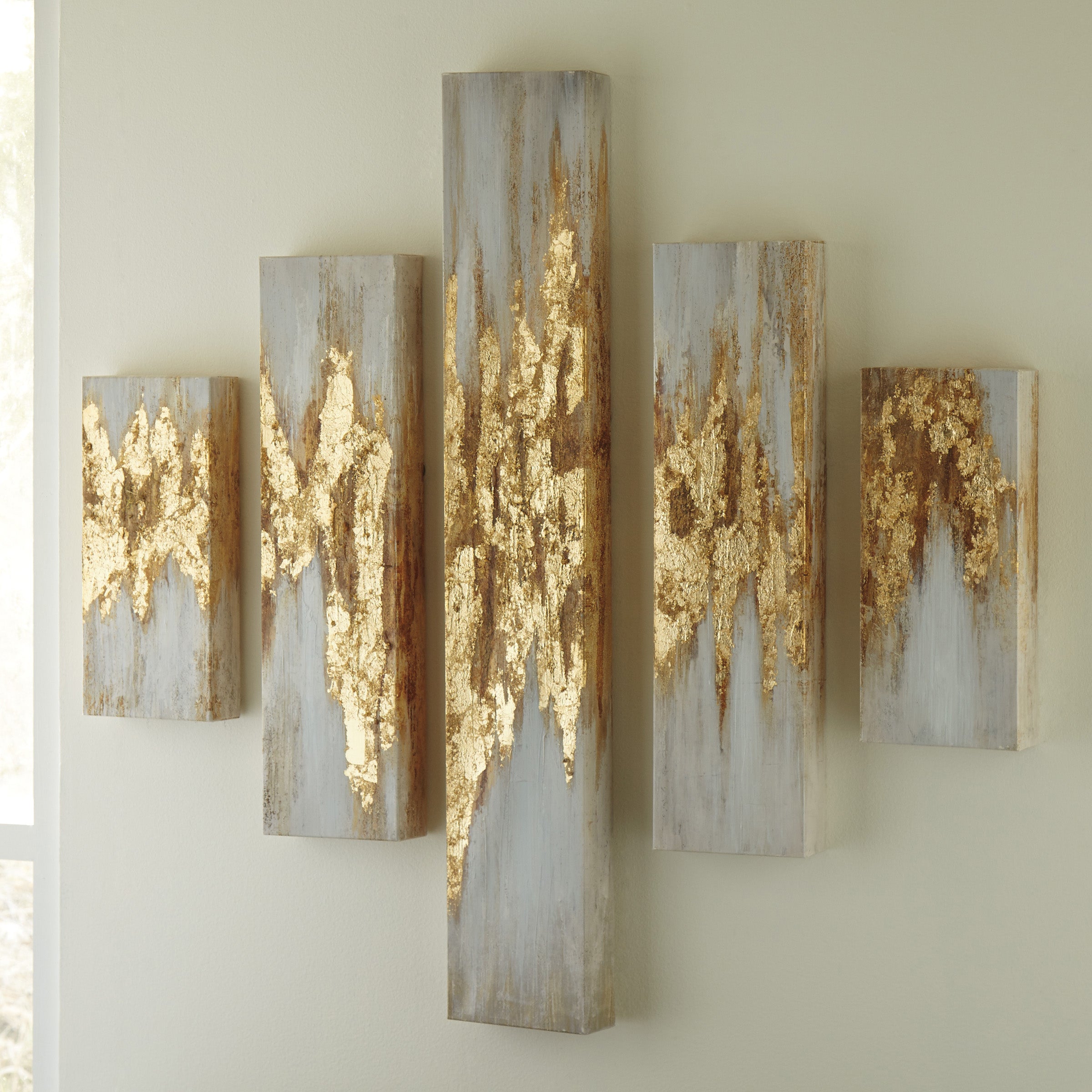 Modern Abstract Gold Panel Wall Art