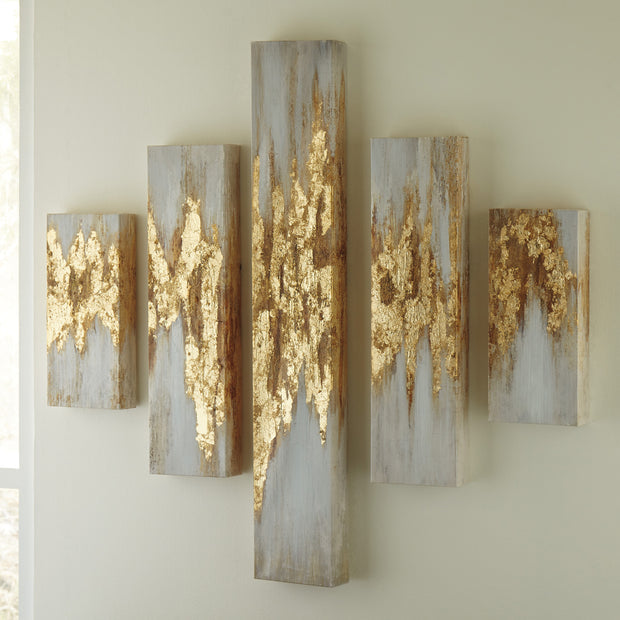 Modern Abstract Gold Panel Wall Art