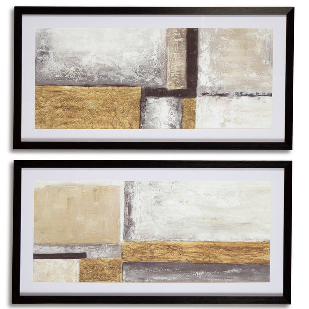 Abstract Gold Framed Wall Art