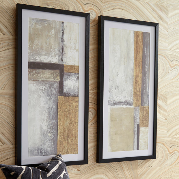 Abstract Gold Framed Wall Art