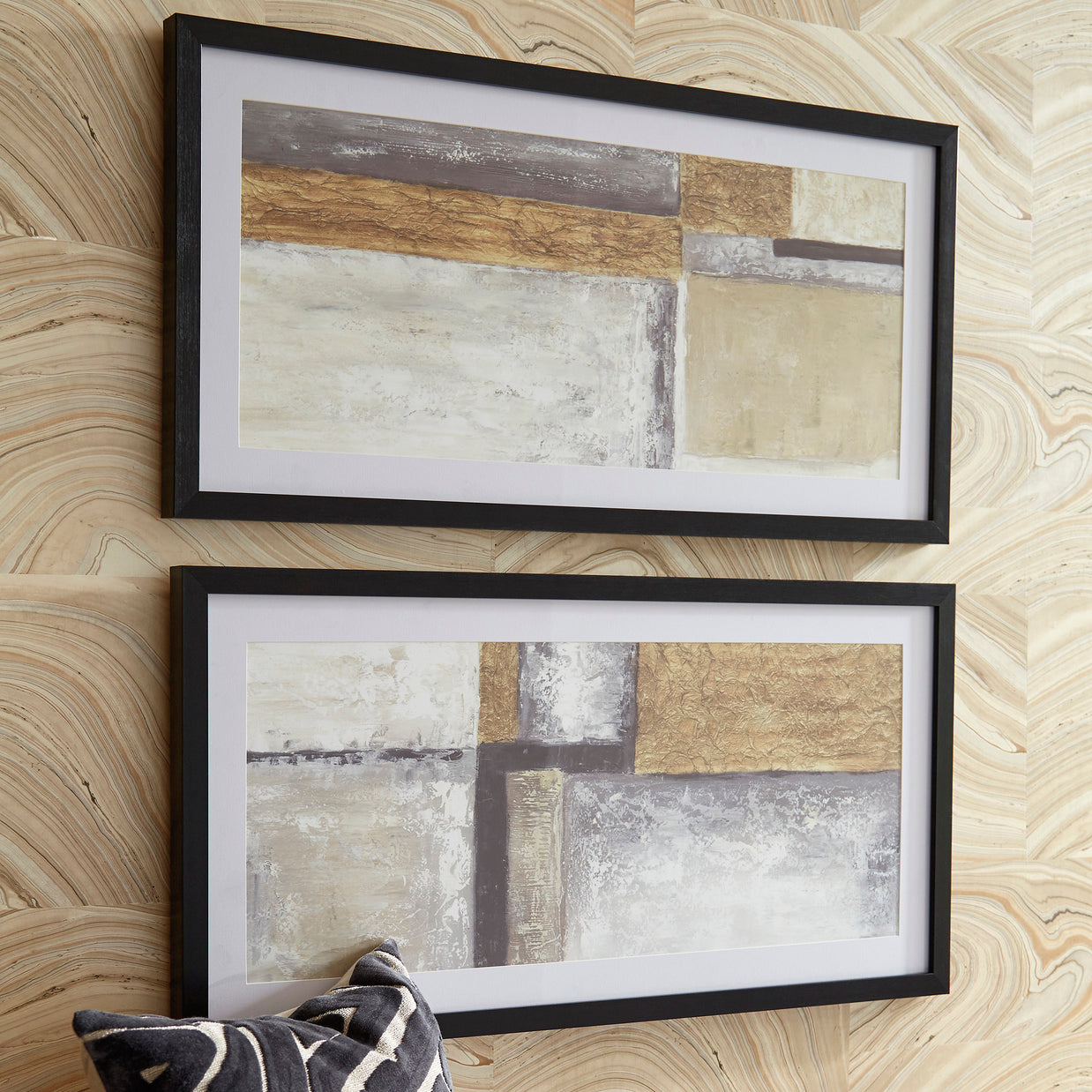Abstract Gold Framed Wall Art