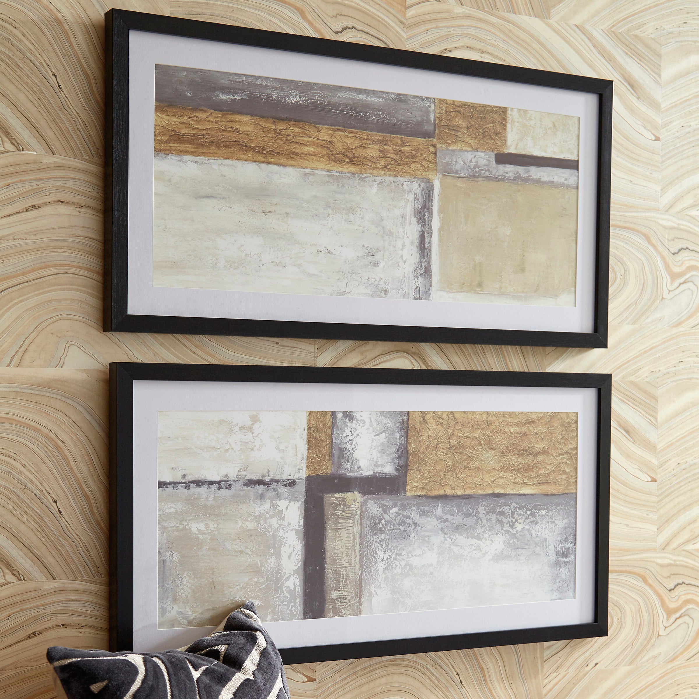 Abstract Gold Framed Wall Art