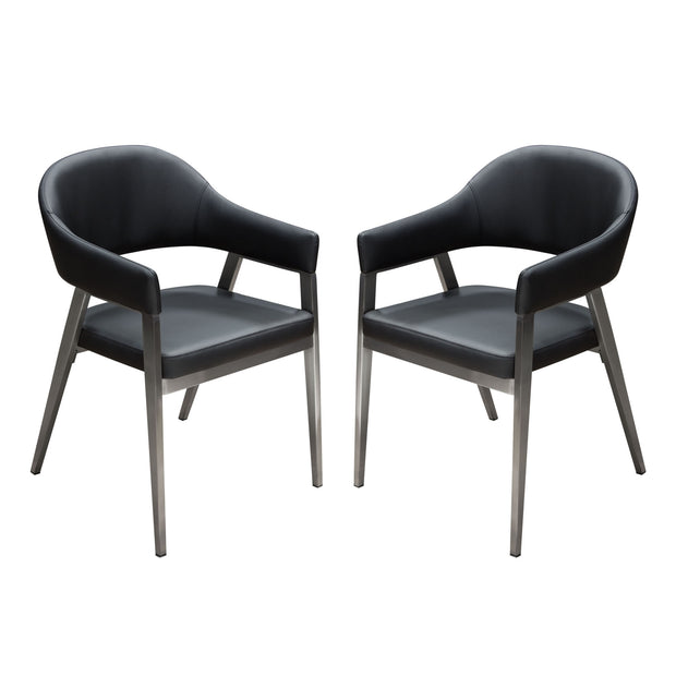 Modern Upholstered & Metal Base Dining Chair (set of 2)