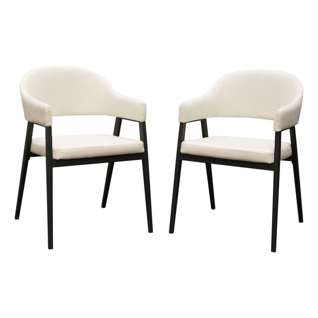 Modern Upholstered & Metal Base Dining Chair (set of 2)