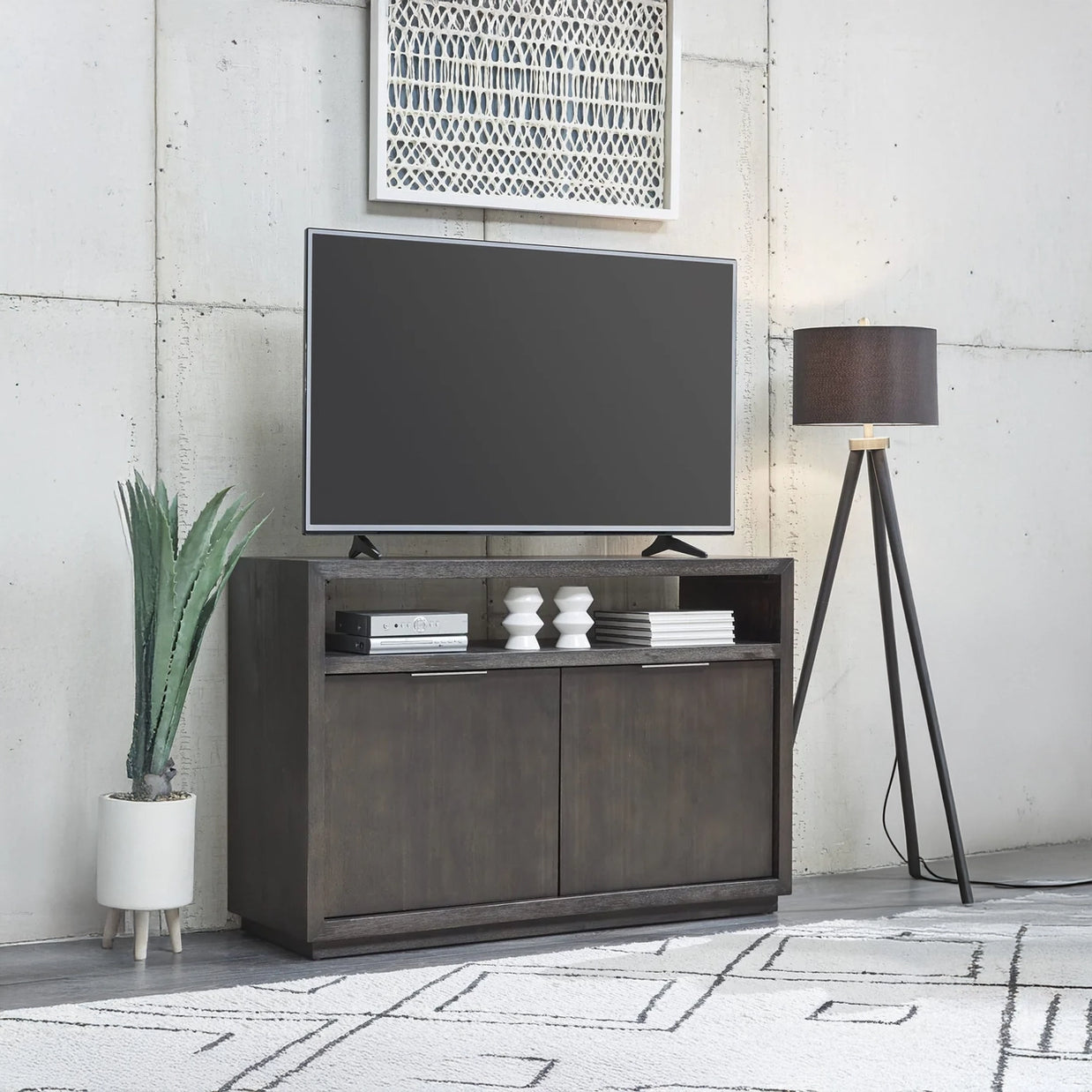 Oxford Solid Media Basalt Gray Media Console