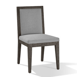 Oak Veneer Ash End Grain & Glass Top 6 PC Dining Set