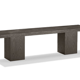 Oak Veneer Ash End Grain & Glass Top 6 PC Dining Set