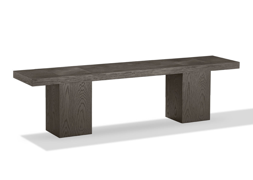 Oak Veneer Ash End Grain & Glass Top 6 PC Dining Set