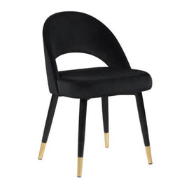 Black Velvet & Gold Dining Chair Set