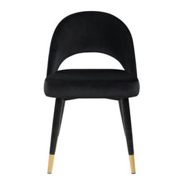 Black Velvet & Gold Dining Chair Set