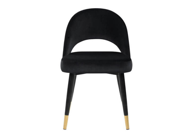 Black Velvet & Gold Dining Chair Set