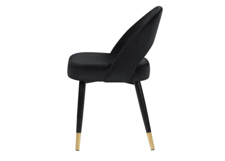 Black Velvet & Gold Dining Chair Set