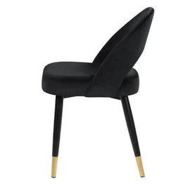Black Velvet & Gold Dining Chair Set
